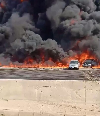 حريق طريق الاسماعيلية