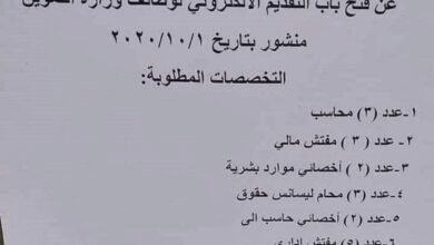 صورة عاجل ..مطلوب محاسبين ومهندسين ومحامين ..التموين تعلن عن حاجتها لتعيين موظفين جدد