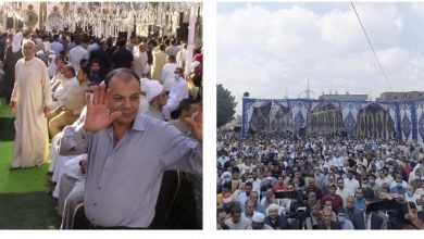 صورة مشهد مهيب وسرادق عزاء ليس له أخر .. شاهد بالصور الآلاف يشاركون في عزاء القارئ ابو عيطة واللواء عبدالله لاشين يتقدم الصفوف ،