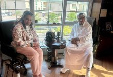صورة غادة عجمي تلتقى رجل الاعمال الامارتى خلف الحبتور
